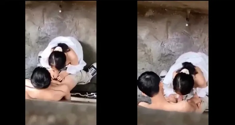 Quay lén em nữ sinh bj cho anh người yêu trong hẻm
